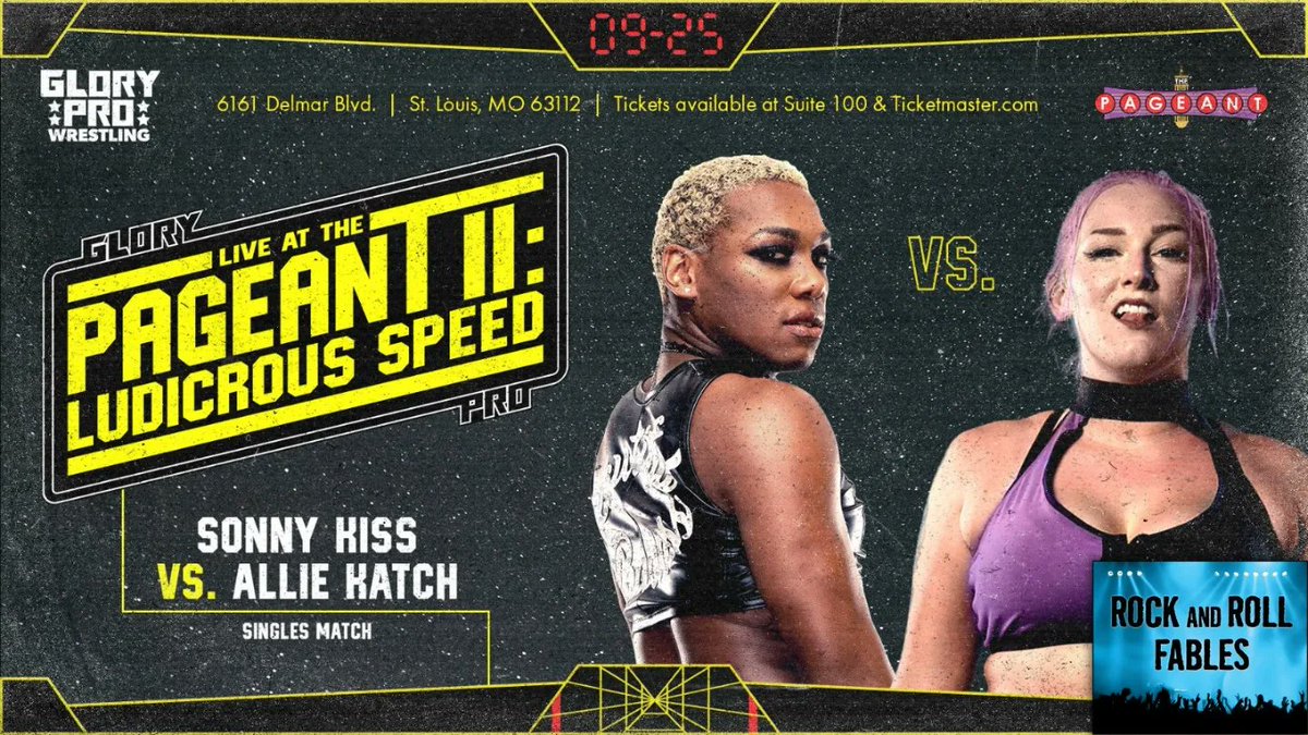 WeAreGloryPro's tweet photo. The hottest card of the year goes down LIVE at @ThePageantSTL next Sunday!

Ringside floor seats are sold out but you can still get your hands on GA and Balcony Reserved tickets PLUS a VIP Meet and Greet Experience

Visit https://t.co/e8Mfh78HlX for tickets and more! https://t.co/pNN3OIf0gP