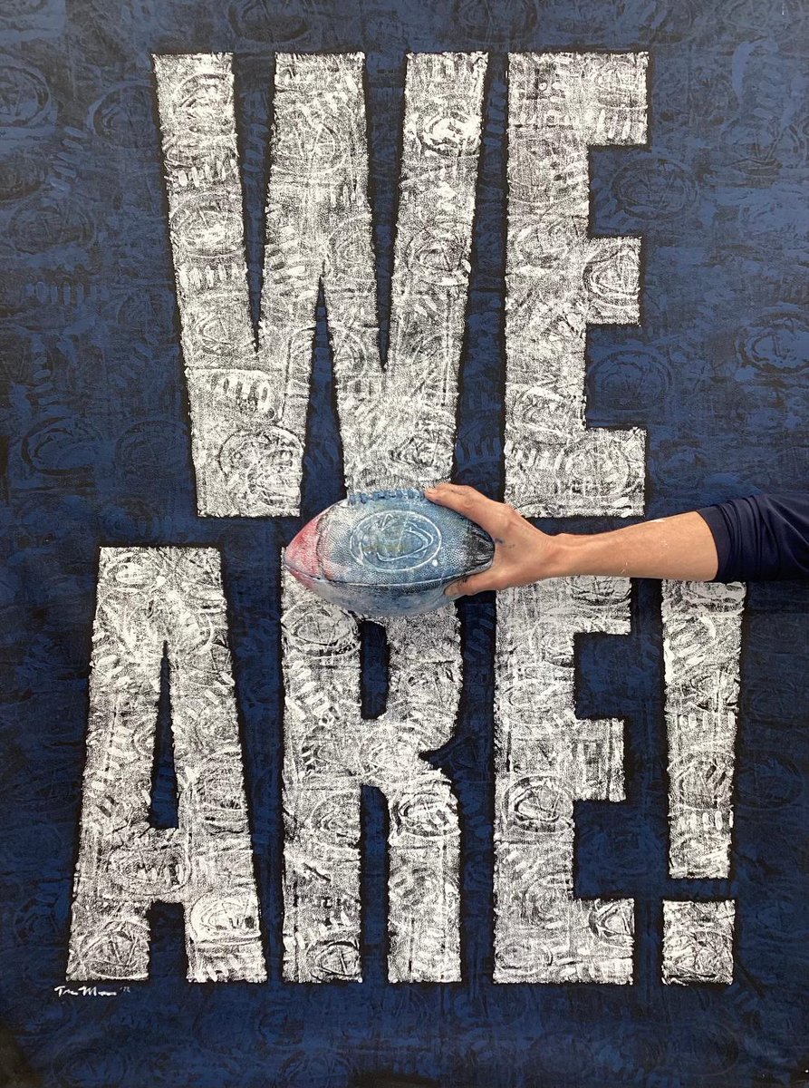 omfs136's tweet photo. "WeAre" at Auburn this week. Good luck Nittany Lions!  This is a great time to order the new "WeAre" canvas by artist Tom Mosser for the Penn State room.  Call the gallery to order 814-237-3442. View all the other great Penn State images by Tom at https://t.co/dEfV6TKZKA https://t.co/lupIAxRQPI