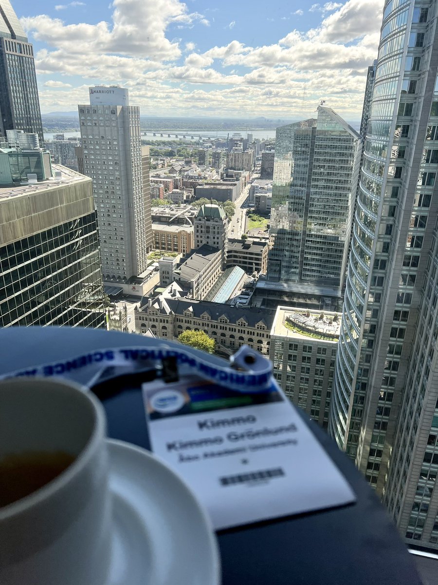 KimGron's tweet image. On my way to the first Democratic Innovations event at #APSA2022, a roundtable “Innovations in deliberative minipublics” with  star panelists. But first coffee with a view. #DemInno