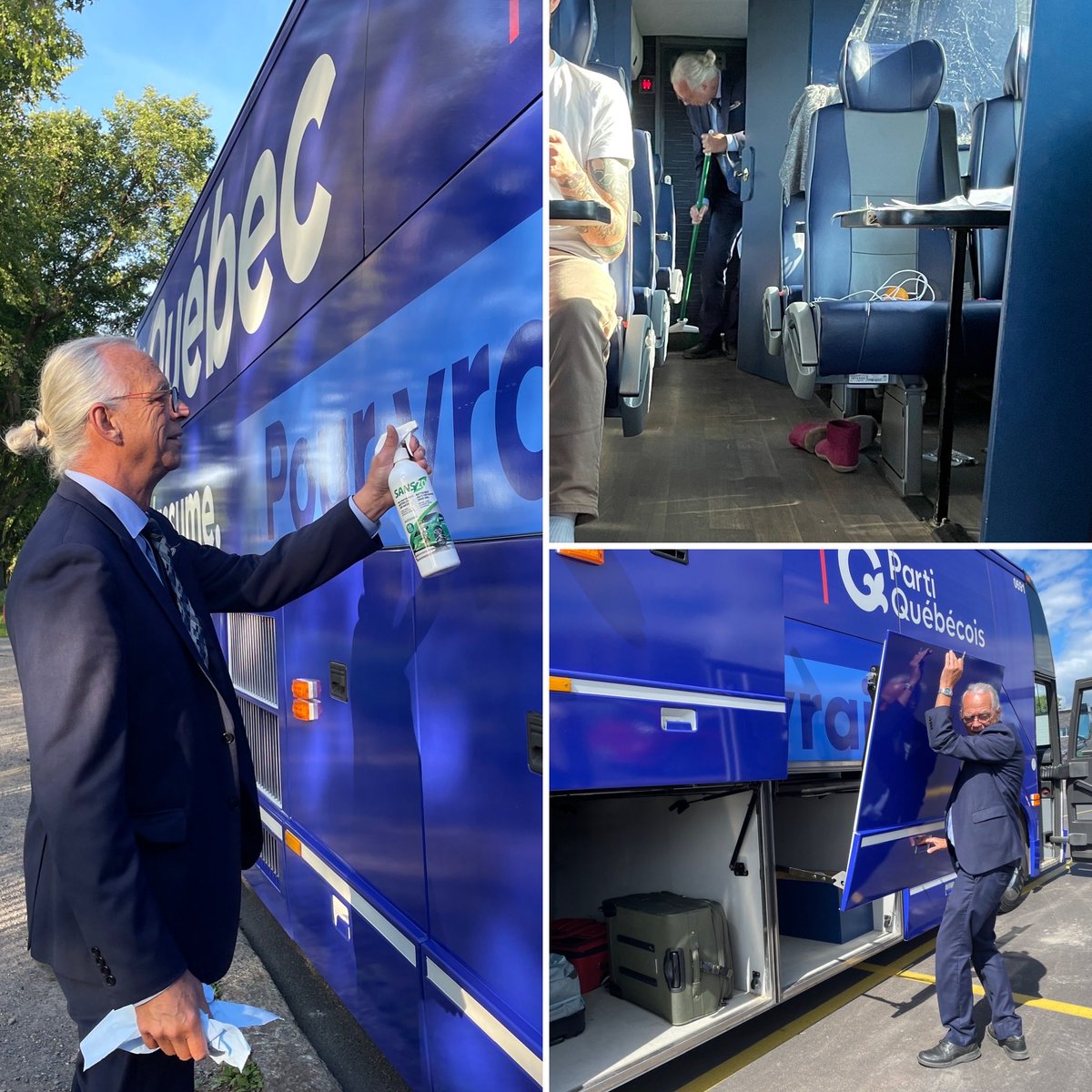 Mi-campagne oblige c’est l’heure de changer de bus et de dire merci!
  
Merci à notre chauffeur Jacques qui est d’une patience légendaire et qui ne ménage pas ses efforts pour faire reluire la caravane du ⁦<a href="/partiquebecois/">Parti Québécois</a>⁩ .

#polqc #qc2022