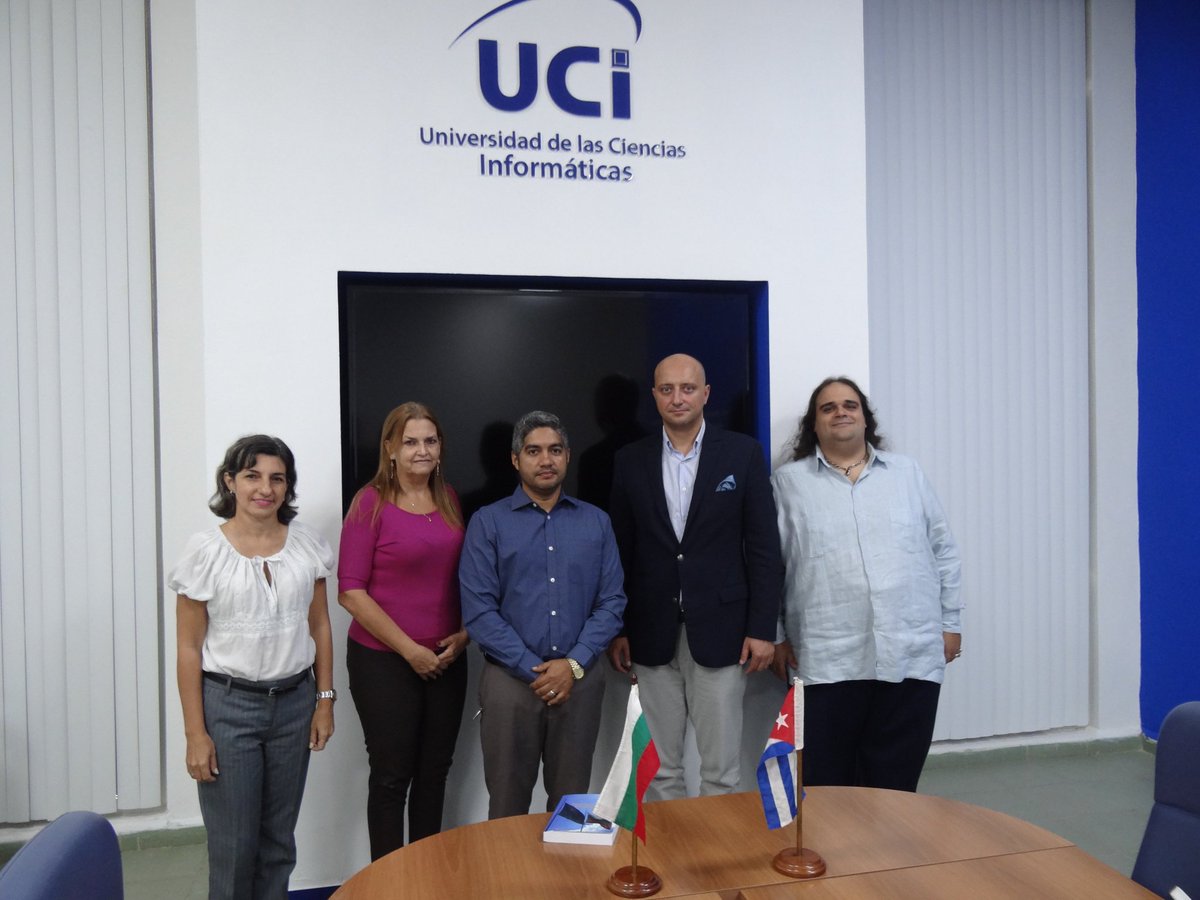 universidad_uci's tweet photo. #AHORA el Excmo. señor Todor Kanchevski, Embajador de la República de Bulgaria en La Habana y el Sr. Yavor Rangelov, Jefe de Misión Adjunto y Encargado de los Asuntos educativos, intercambian con directivos de la Universidad. #Cuba #UniversidadCubana @CubaMES @raydelmp @YanioHdez https://t.co/GXLxUWjSSI