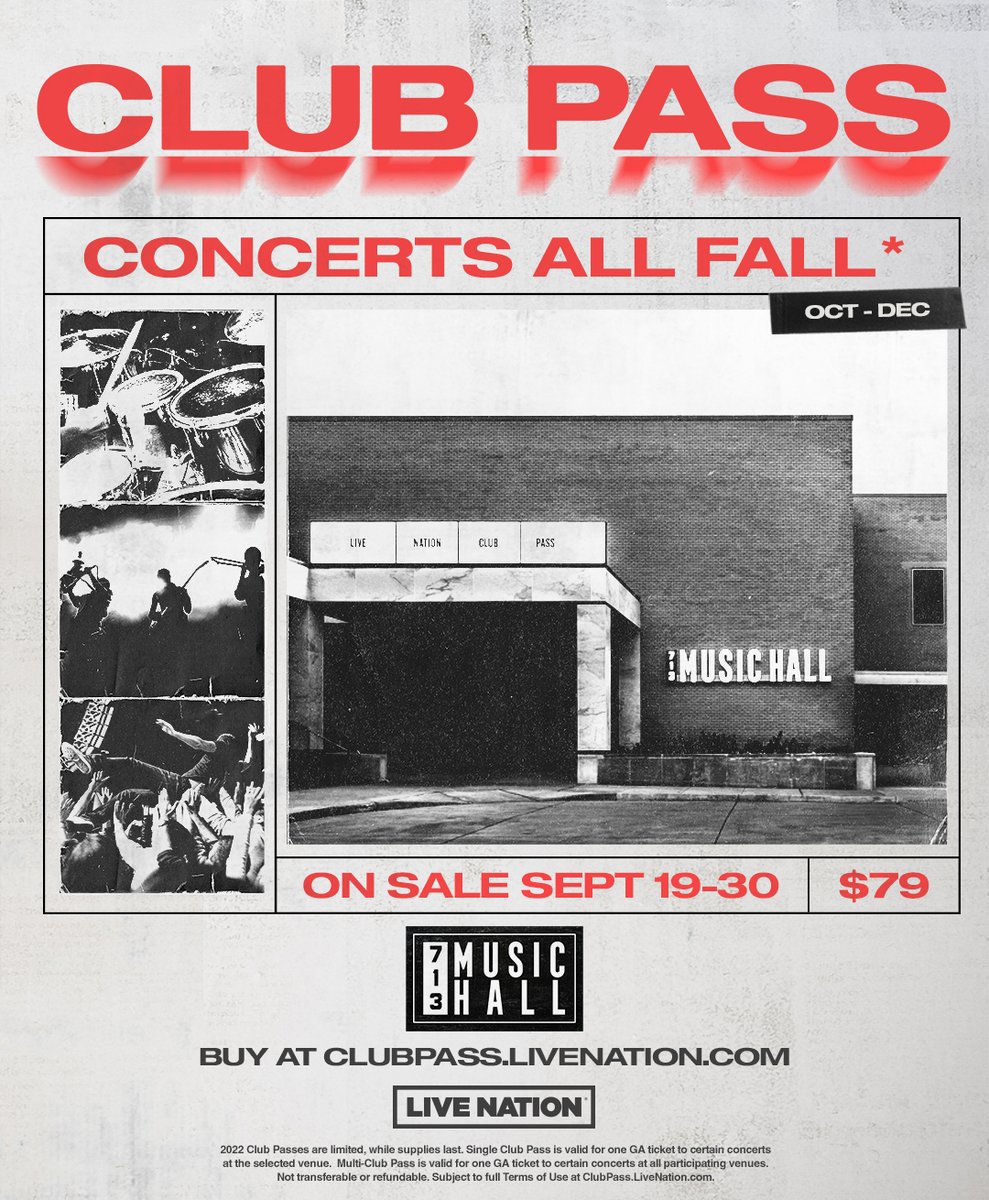 🚨JUST ANNOUNCED🚨 ONE Pass that gets you into CONCERTS ALL FALL for $79 + fees! On sale 9/19 at 12 PM!

🎫: livemu.sc/3RN4ys7