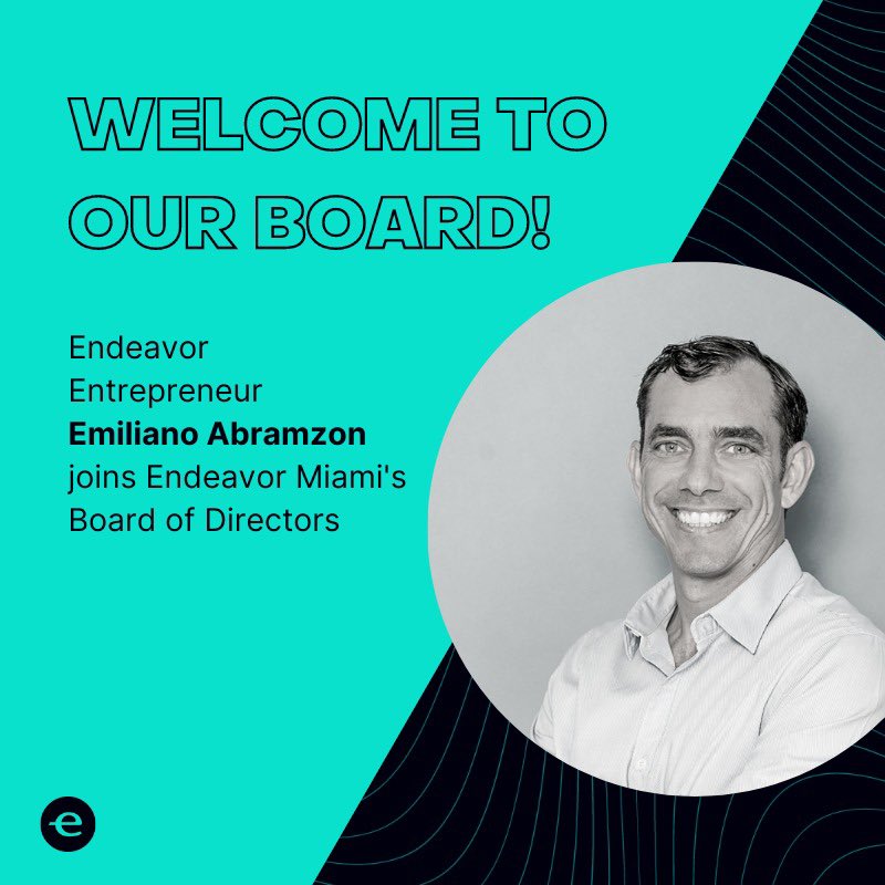I am excited to welcome our longtime #EndeavorEntrepreneur Emiliano Abramzon, Co-founder of Nearpod, to our Endeavor Miami Board of Directors!

lnkd.in/edGdKjeT