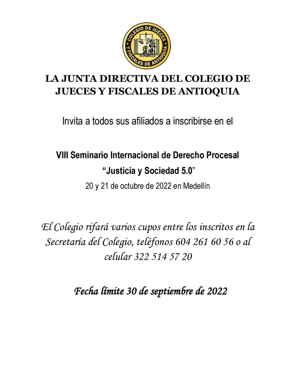 VIII SEMINARIO INTERNACIONAL DE DERECHO PROCESAL - mailchi.mp/eecb334cc069/v…