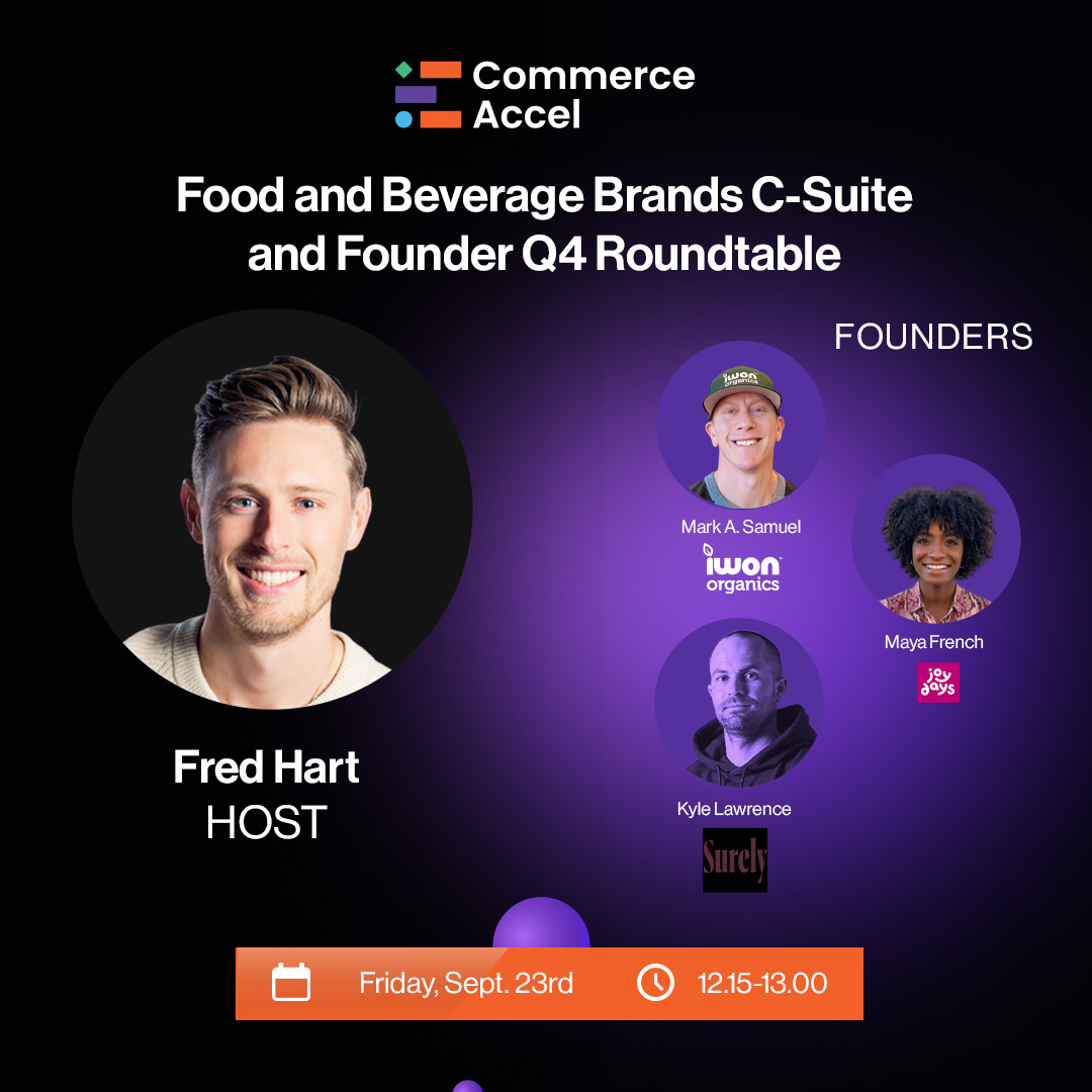🧁Get ready to achieve mouth-watering differentiation for your Food and Beverage brand this BFCM/Q4.

Join this panel moderated by <a href="/FredxHart/">Fred Hart</a> on Day 2 of Commerce Accel, the most anticipated eCommerce event of the year.

Register for free here:  commerceaccel.com

#CAC2022