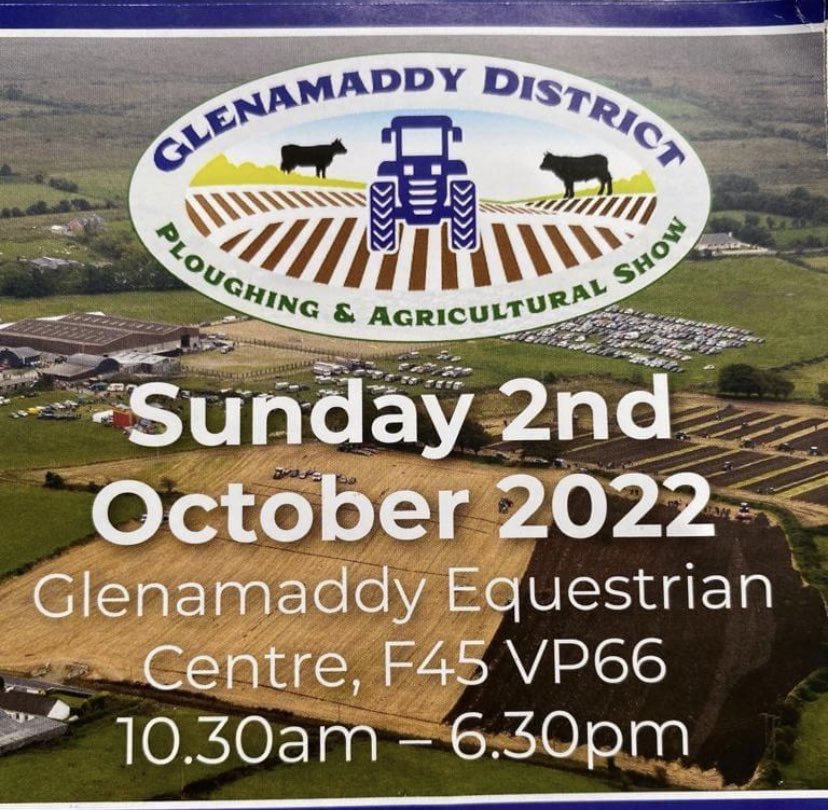 Just over 2 weeks to go until our 2022 show date! Be sure and keep an eye on our posts for the next while to see what’s in store for #GlenShow2022 🚜 <a href="/Galwaybayfmnews/">Galway Bay fm News</a> <a href="/GalwayCoCo/">Galway County Council</a> <a href="/NPAIE/">National Ploughing</a> <a href="/gbayfm/">Galway Bay FM</a> <a href="/TuamHerald/">Tuam Herald</a> <a href="/CTribune/">Connacht/CityTribune</a>