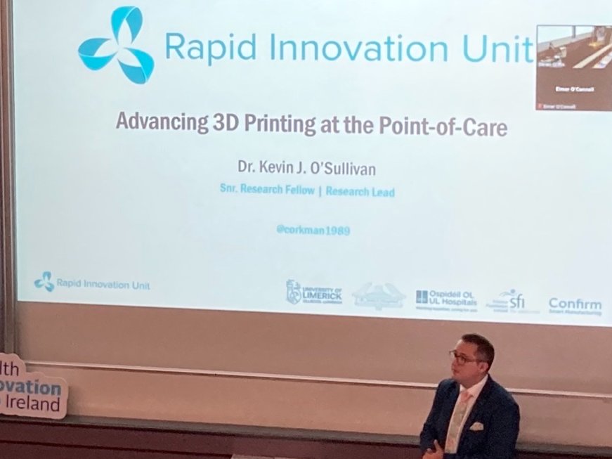 HIHIreland's tweet photo. A brilliant afternoon learning about 3D printing in healthcare for our @AErasmusproject Multiplier Event. Thanks to our guest speakers Dr Kevin O'Sullivan  @corkman1989 and Dr Christopher Soraghan @chrissoraghan. https://t.co/aLsajjzL4p