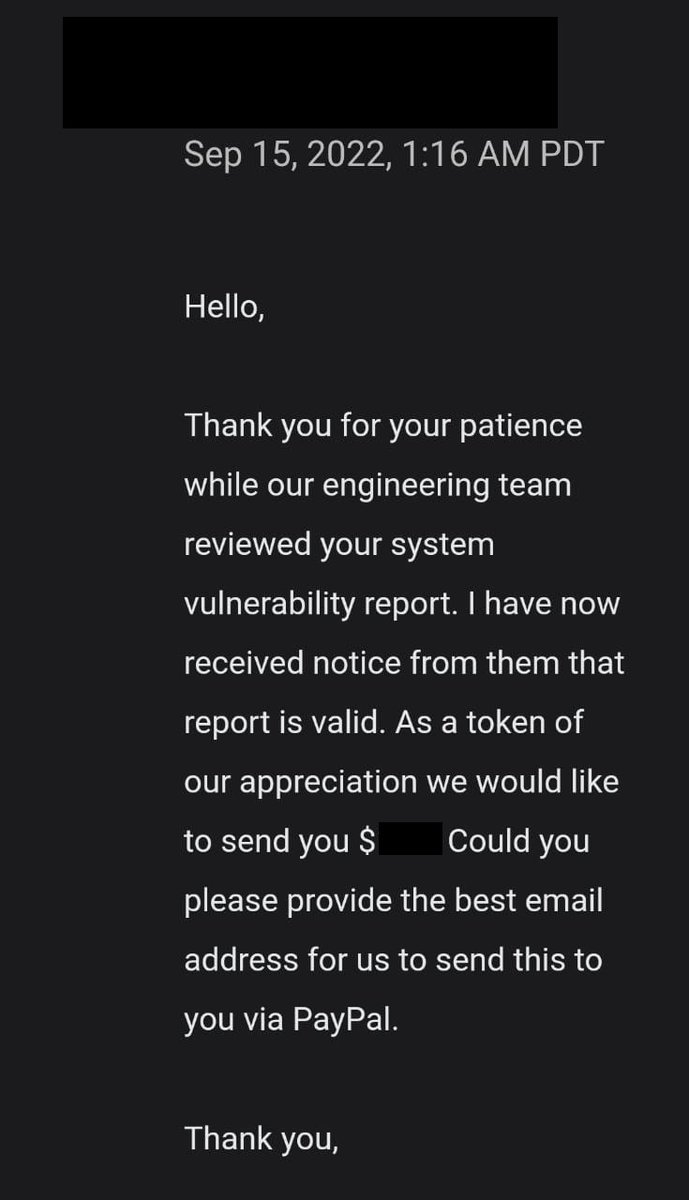0xadik's tweet photo. Alhamdulilah
[+] Issue: Reflected XSS
[+] Error SquaD BD
[+] Never Give Up

#bugbounty #Error_Squad https://t.co/a3GyrzbOkN