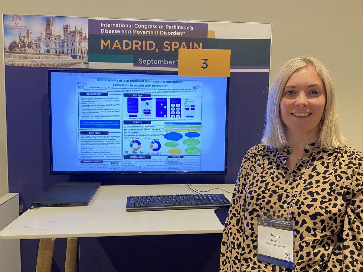 Enjoyed presenting the work on iFall at #MDSCongress in #Madrid! Co-production of a novel smart phone application for people with Parkinson’s to self-report there falls with patients and healthcare professionals. Funded by @PPEFcharity and supported by @ParkinsonsUK #mds2022