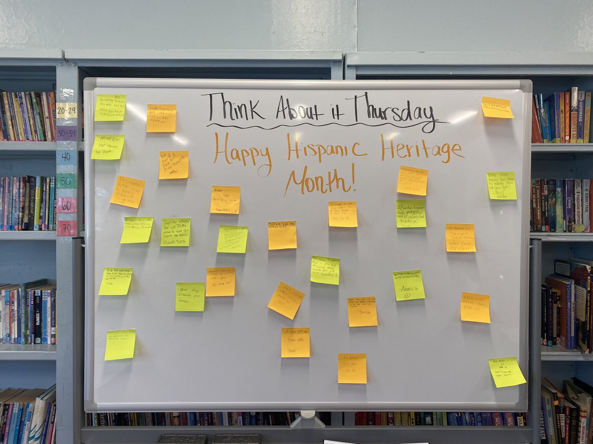 Kicking off Hispanic Heritage Month with a Think About It Thursday! Today, fifth grade students thought about what a quote from Hispanic Nobel prize winner, Gabriel Garcia Marquez, means to them! The Latinx community has so much rich culture to learn about! #weelearn #weewrite