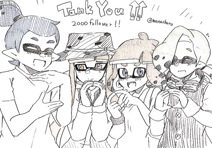 2000フォロワーさんありがとうございます🧡💙🧡💚 