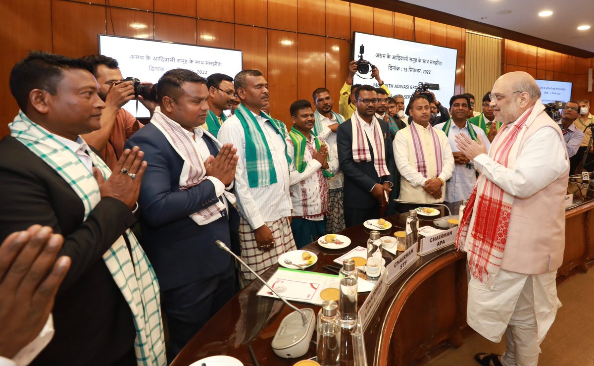 PramodBoroBTR's tweet photo. On behalf of the people of Bodoland &amp; Assam, I express my gratitude to Adarniya PM Shri @narendramodi Ji &amp; Hon' HM Shri @AmitShah for their visionary guidance in the historic Adivasi Peace Accords signed today.

Assam is seeing a sustained peace through their vision &amp; leadership. https://t.co/RQEyxbPWra