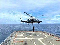 timesofindia's tweet photo. Reinforcing Indian Navy’s commitment to maritime security INS Tarkash is currently mission-deployed in Gulf of Guinea (GoG) for anti-piracy ops. INS Tarkash participated in a Joint Maritime Exercise with Nigerian Navy Patrol Ships NNS Kano, #Osun, #Sokoto & #Nguru: #IndianNavy https://t.co/6IsWhaWWKU