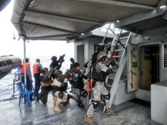 timesofindia's tweet photo. Reinforcing Indian Navy’s commitment to maritime security INS Tarkash is currently mission-deployed in Gulf of Guinea (GoG) for anti-piracy ops. INS Tarkash participated in a Joint Maritime Exercise with Nigerian Navy Patrol Ships NNS Kano, #Osun, #Sokoto & #Nguru: #IndianNavy https://t.co/6IsWhaWWKU