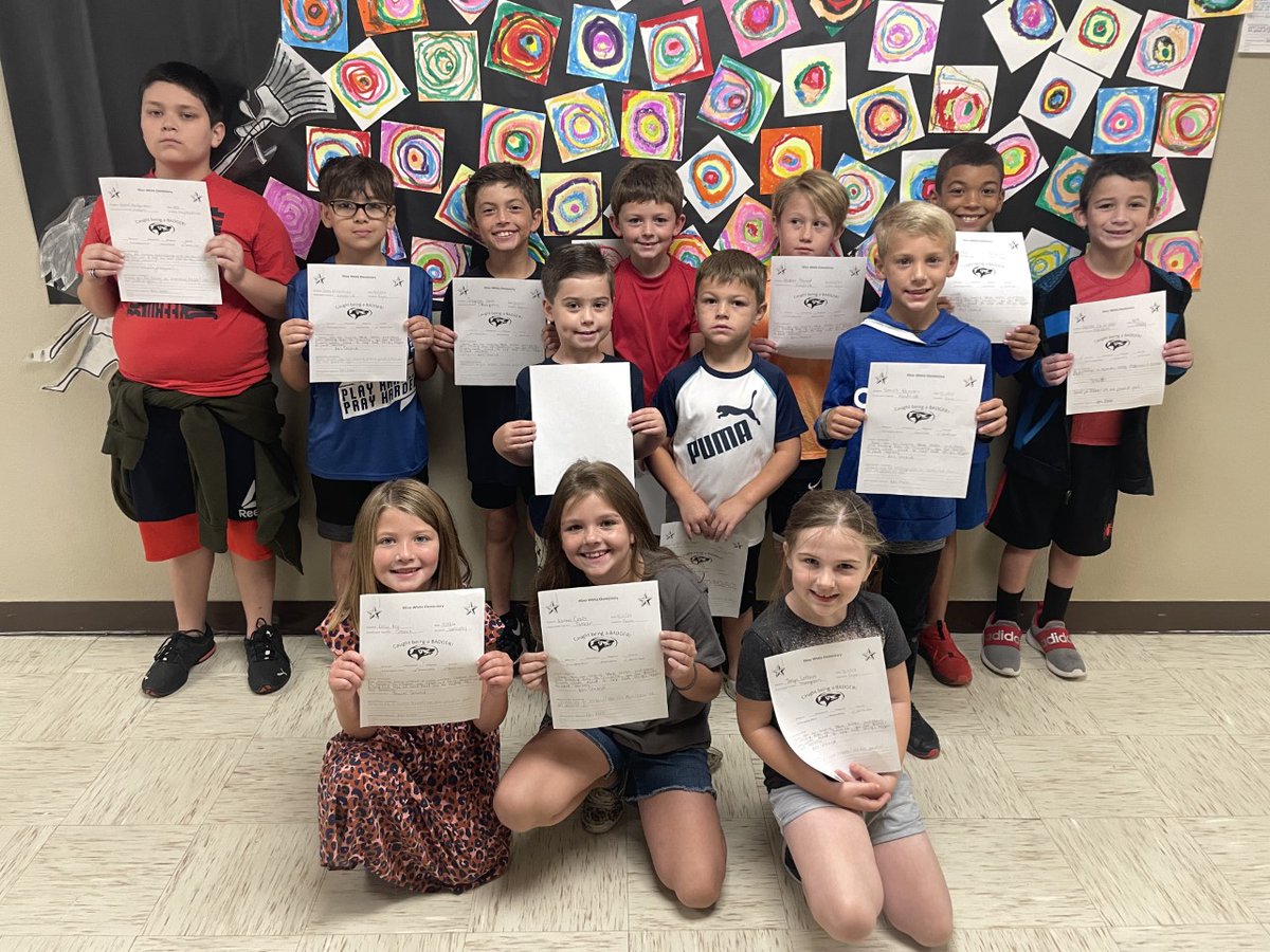 LOOK 👀at all these kiddos who were CAUGHT BEING A BADGER!!!!  KWE kids are the BEST!  We are so proud of each of YOU!  Check out that awesome DOT ART too!