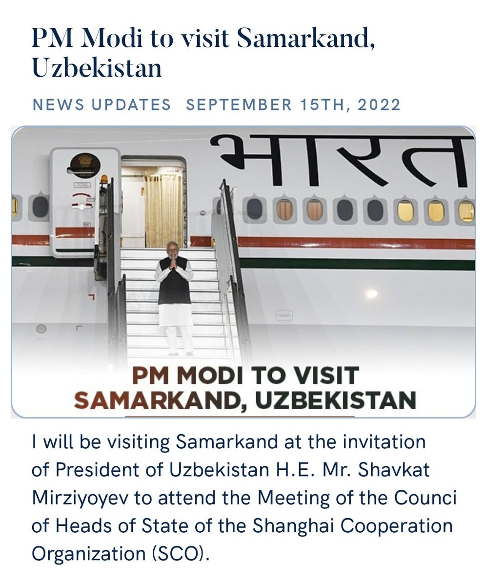 mpsshrangare's tweet photo. PM Modi to visit Samarkand, Uzbekistan
https://t.co/pAcZ5CPjdX via NaMo App https://t.co/bKPAL09dxN