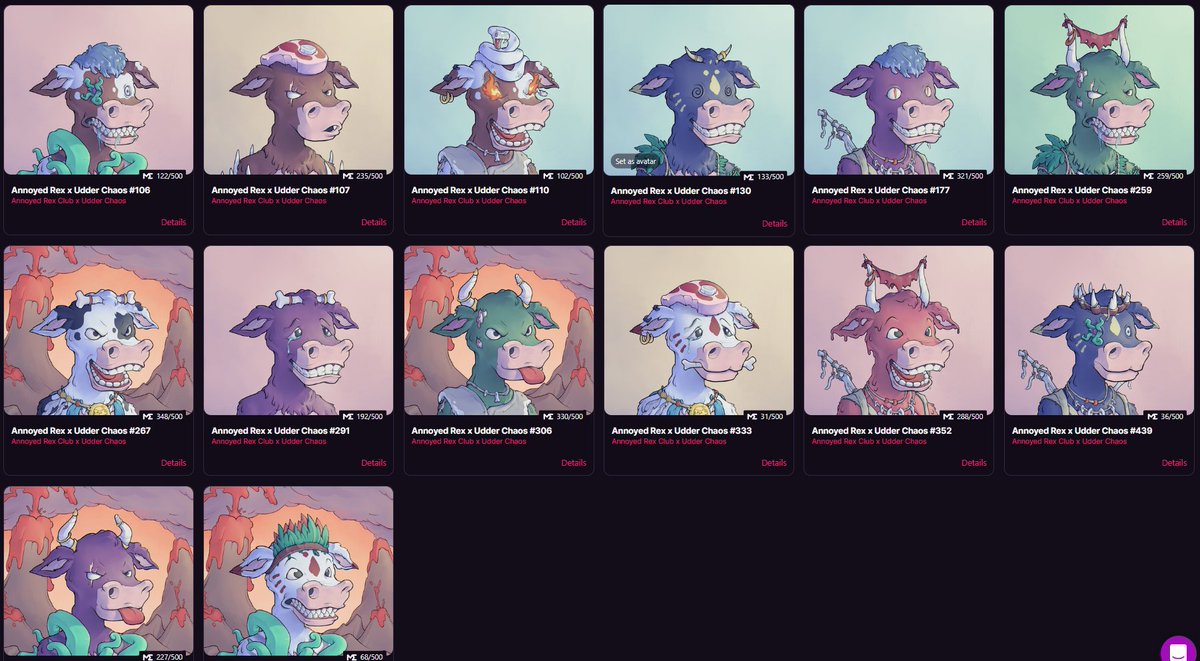 free dino cows available for more $MILK staking and <a href="/UdderChaosSOL/">Udder Chaos</a> just keeps overdelivering
thanks to <a href="/AnnoyedRexClub/">Annoyed Rex Club</a> for the collab!