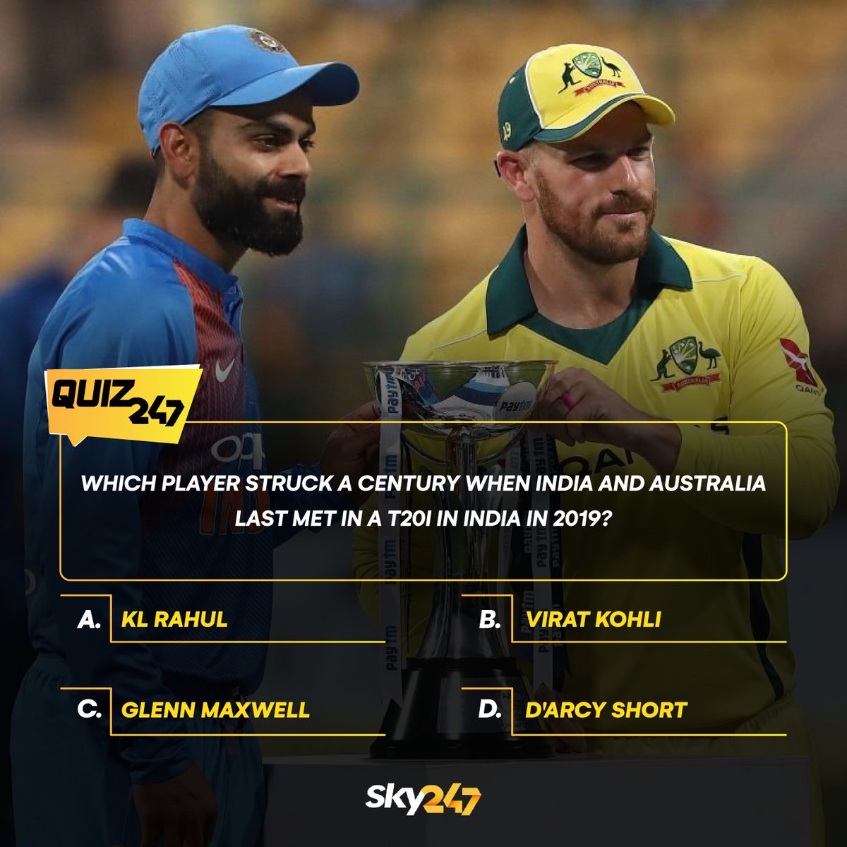 officialsky247's tweet photo. Do you know the answer?

#ViratKohli #KLRahul #ViratKohli #GlennMaxwell #DarcyShort #India #Australia #T20I #Cricket #SKY247 #Socialmedia https://t.co/34Gvd5HKPF
