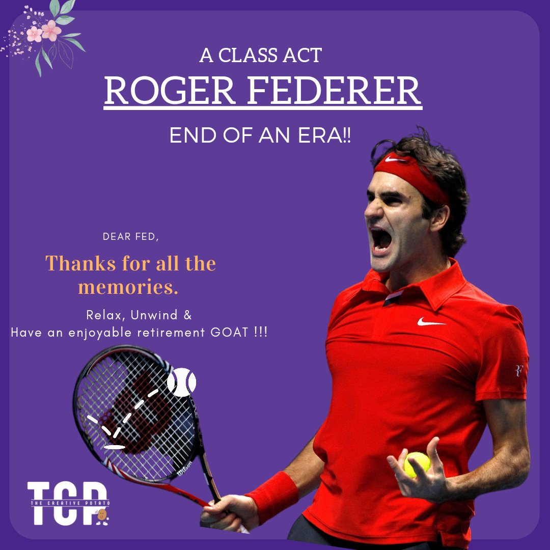 creativepotato_'s tweet photo. "24 Years Feels Like 24 Hours" - Roger Federer announces Retirement.
.
#rogerfederer
#rogerfedererthelegend #tennis #tennisplayer https://t.co/PzSFlfgS6F