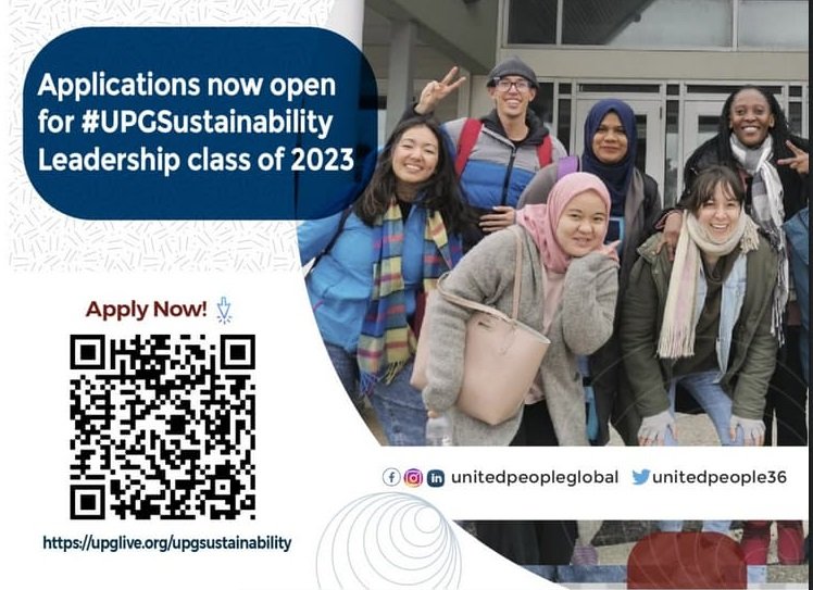 OpportunityDesk's tweet photo. Apply for United People Global Sustainability Leadership Program 2023 (Fully-funded training to USA)

This is the world’s largest sustainability leadership training for young adults, 18-35, who believe their actions can make the world a better place.

https://t.co/x4PBbxbrPk https://t.co/d7wdmKKOdh