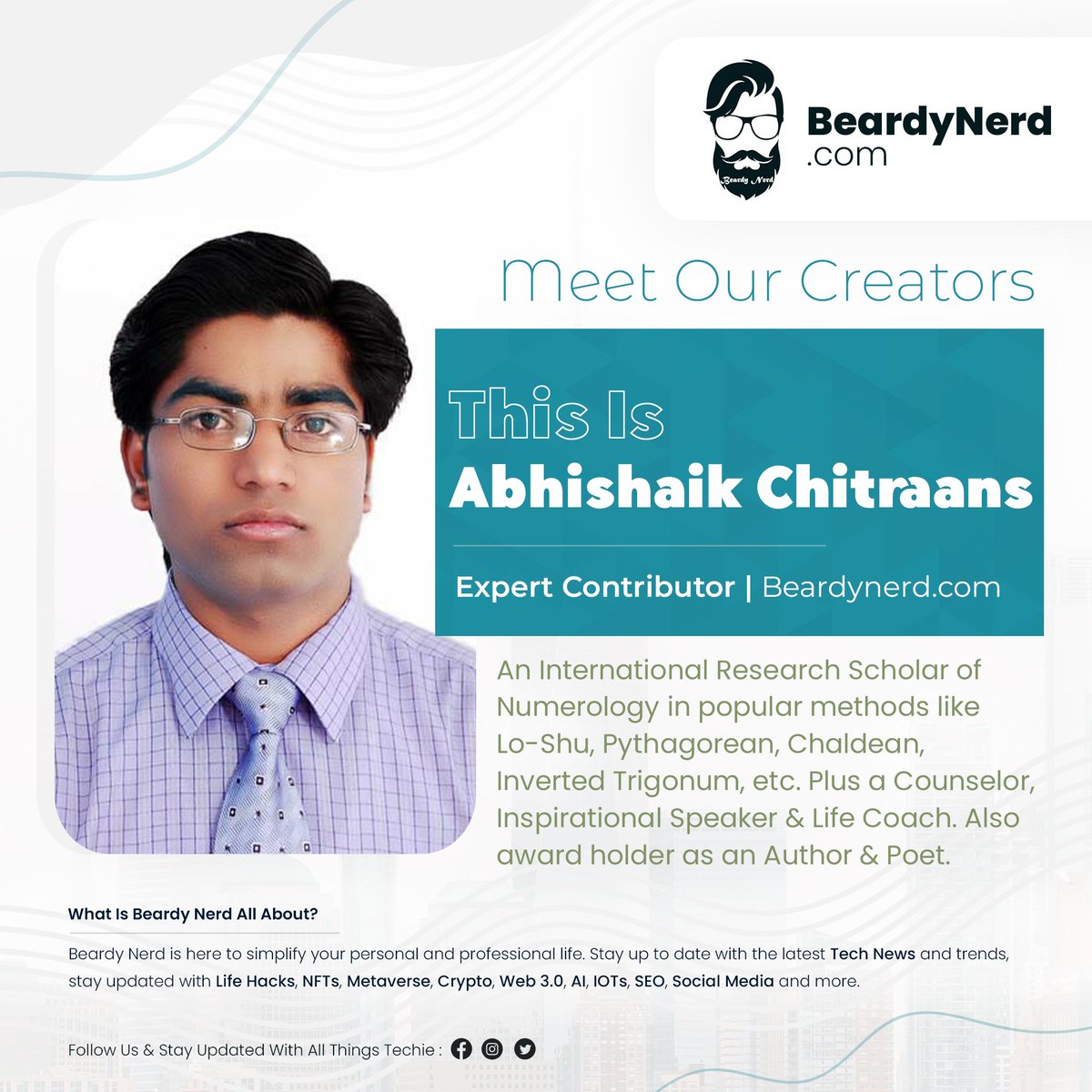 BeardyNerdTweet's tweet photo. Glad to introduce our expert contributor Abhishaik Chitraans
.
.
#beardynerds #beardynerd #beardy #beard #nerd #nerdlife #contentcreator #contentcreator #contentwriting #content #lifestyle #lifehacks #hacks #relationshipgoals #cryptocurrency #crypo #cryptoart #contention https://t.co/6meoiJ240e