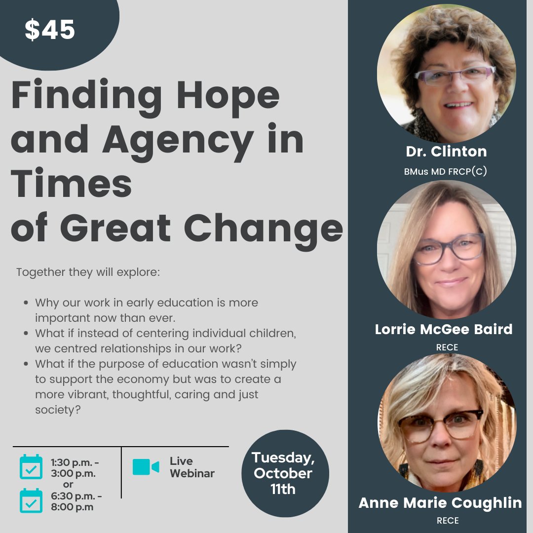 DrJeanforkids's tweet photo. Join in for a dynamic panel discussion between Dr. Jean Clinton, Lorrie McGee Baird and Anne Marie Coughlin, that aims to engage with important questions that impact the work of Early Childhood Education in today’s changing world.https://t.co/1cAbRCcnTM https://t.co/X28GlQCfL7