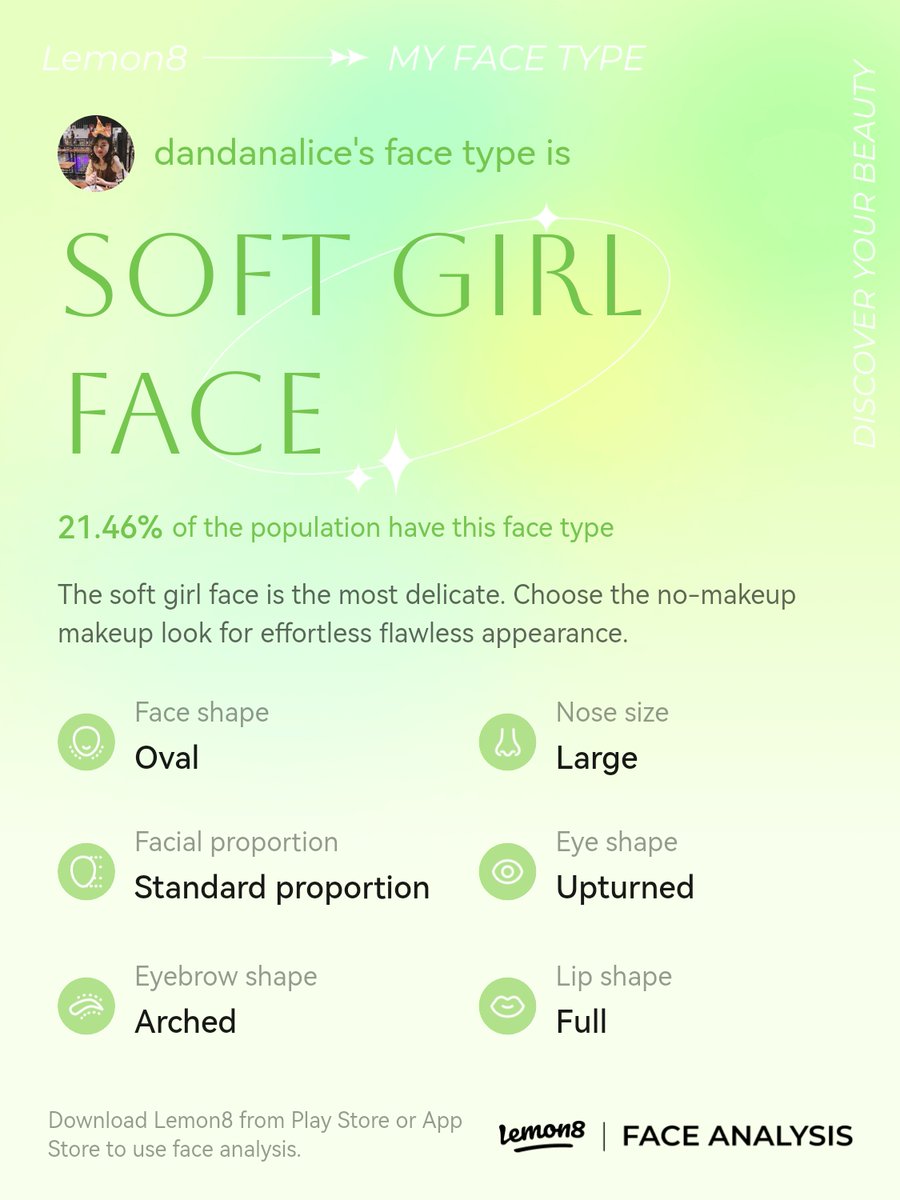dandanalice's tweet photo. Guyssss, you really need to try this face analysis feature from Lemon8!!!!! So interesting OMG! #lemon8faceanalysis #lemon8indonesia https://t.co/1MLPahs5yC