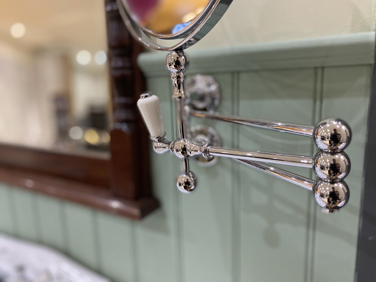 ofbsuffolk's tweet photo. Chrome so shiny I think we’re seeing triple 🪩 @BurlingtonBaths luxury cosmetic wall mirror available online 😍 #bathroomdesign #chrome https://t.co/Y59gLzkXrc