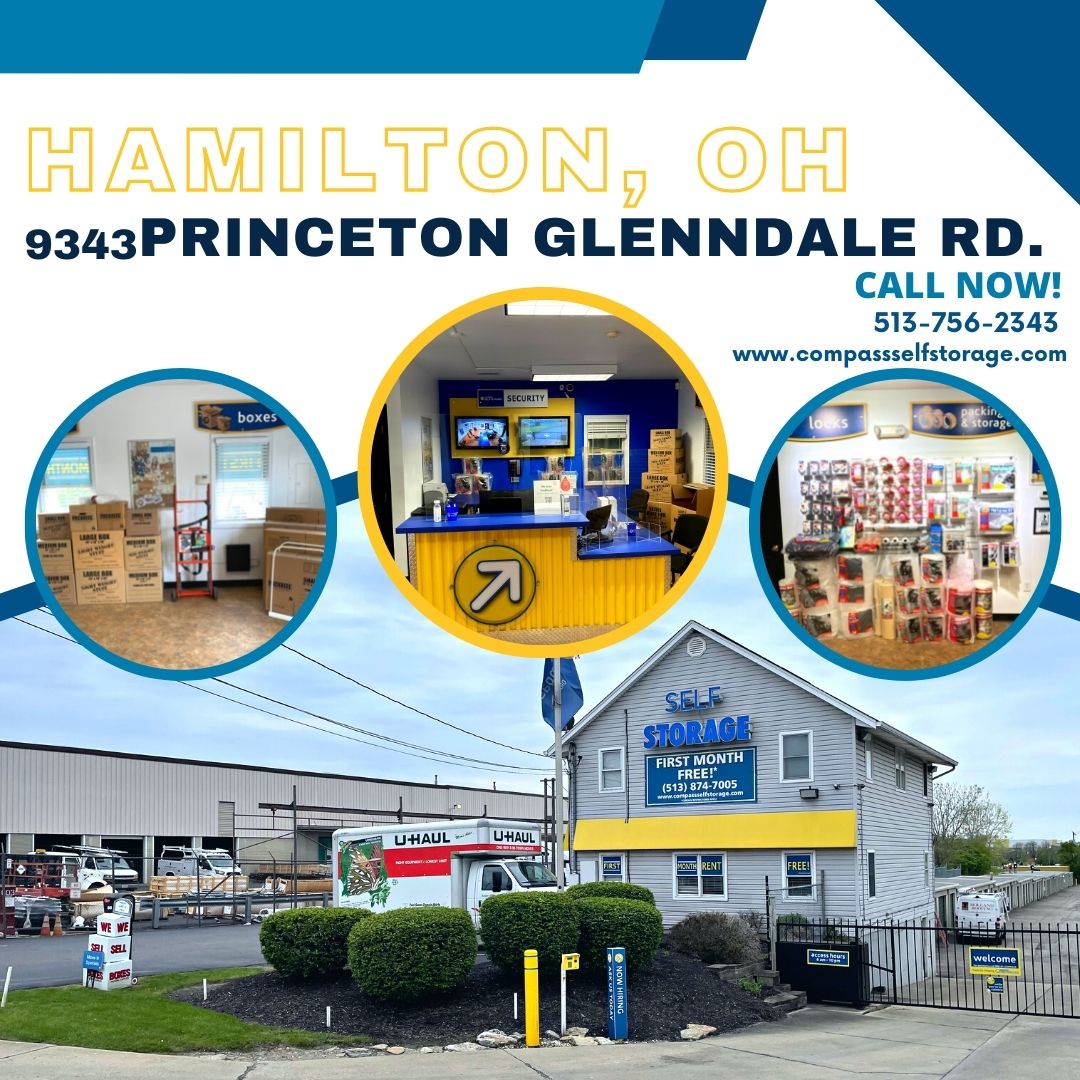 CompassStorage's tweet image. When your #HamiltonOH, home or business feels more like a cluttered closet than a comfortable living space or workplace, head to #CompassSelfStorage! Plus, we have U-Haul trucks 🚚 available for rent. #CompassStorage #CompassCares #WeMakeItEasier #FeaturedSite