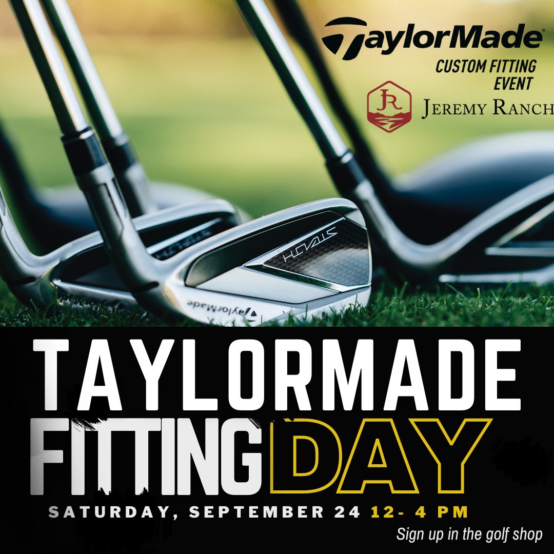 Find your fit at our TaylorMade Fitting Day September 24th! 🏌️
Sign up in the golf shop today!

 #JRGCC #JR365 #LUGolf