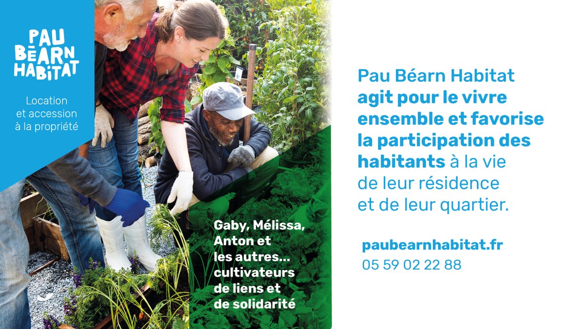 L'une des raisons d'être de Pau Béarn Habitat c'est d'agir pour "bien vivre ensemble". 7/10 personnes de l’agglomération paloise sont éligibles à l’attribution d’un logement, une solution existe pour toutes. On a tous une bonne raison de venir chez Pau Béarn Habitat !