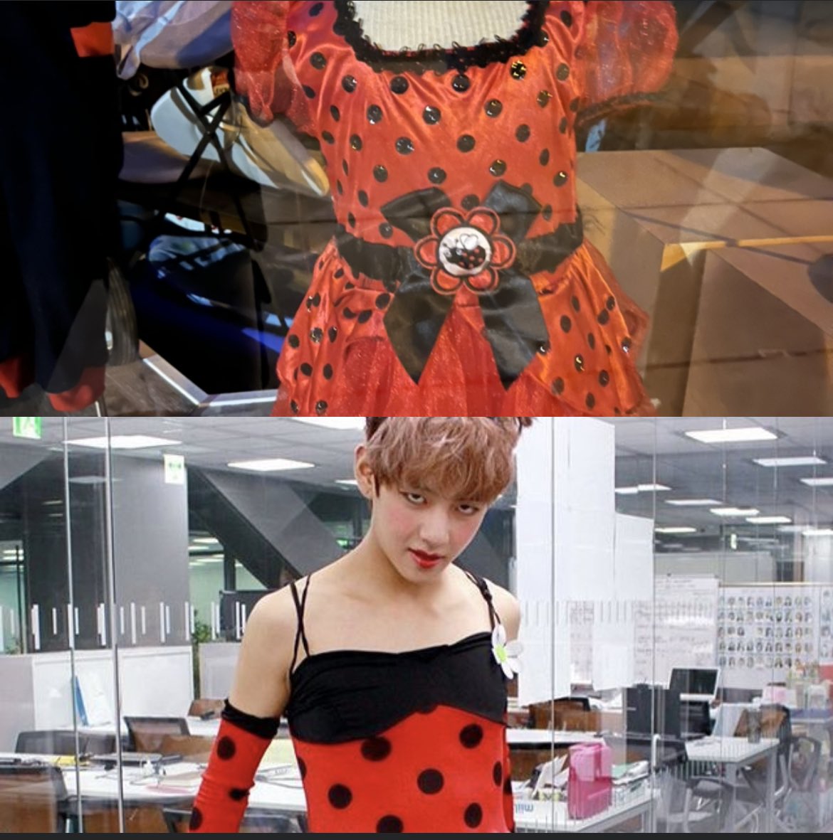 ToasterChrome's tweet photo. I found #JK and #V’s outfits at the childrens’ 2H clothing store! #army #bighit #hybe #bangtan @bts_bighit https://t.co/UuQAGtaM8e
