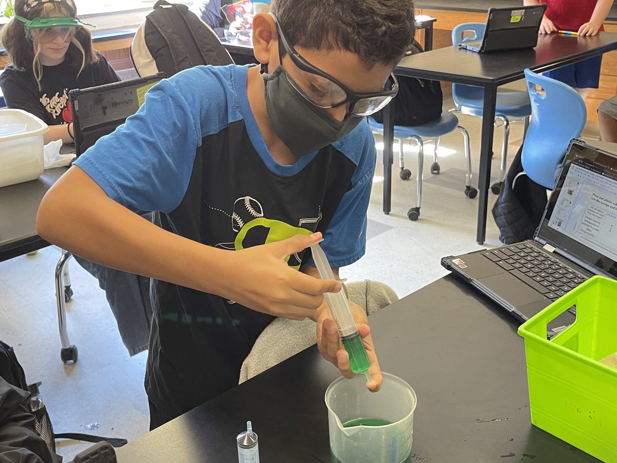 earls_connie's tweet photo. Very proud of my students as they test and measure the compressibility of solids, liquids and gases https://t.co/C1Sp0m4u6n
