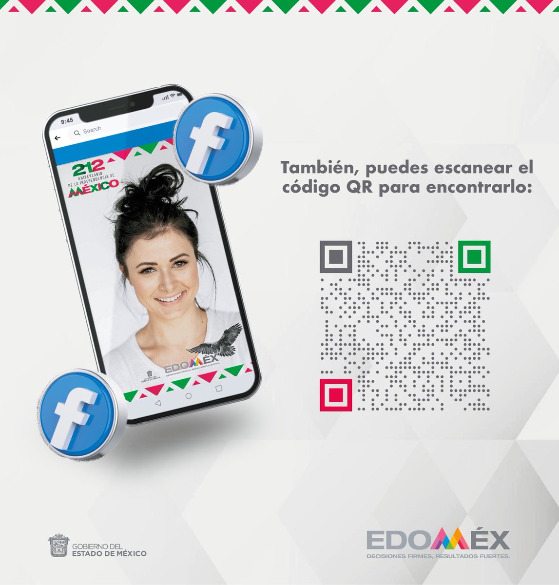 C5Edomex's tweet photo. 🔴 ¡Únete a esta gran celebración mexicana! 🎉, usando el filtro conmemorativo del 2⃣1⃣2⃣ aniversario del inicio de la independencia. 🇲🇽  

👉 Comparte tus fotografías 📸 en redes sociales.🤳

Escanea el código QR. https://t.co/AmDxblBCRu