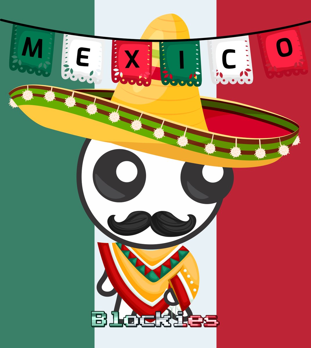 blockies_nft's tweet photo. Today México 🇲🇽 commemorate the 212 anniversary of its Declaration of Independence. 🎊 🎉 #BLCK #KLV https://t.co/1qH6A46z7p