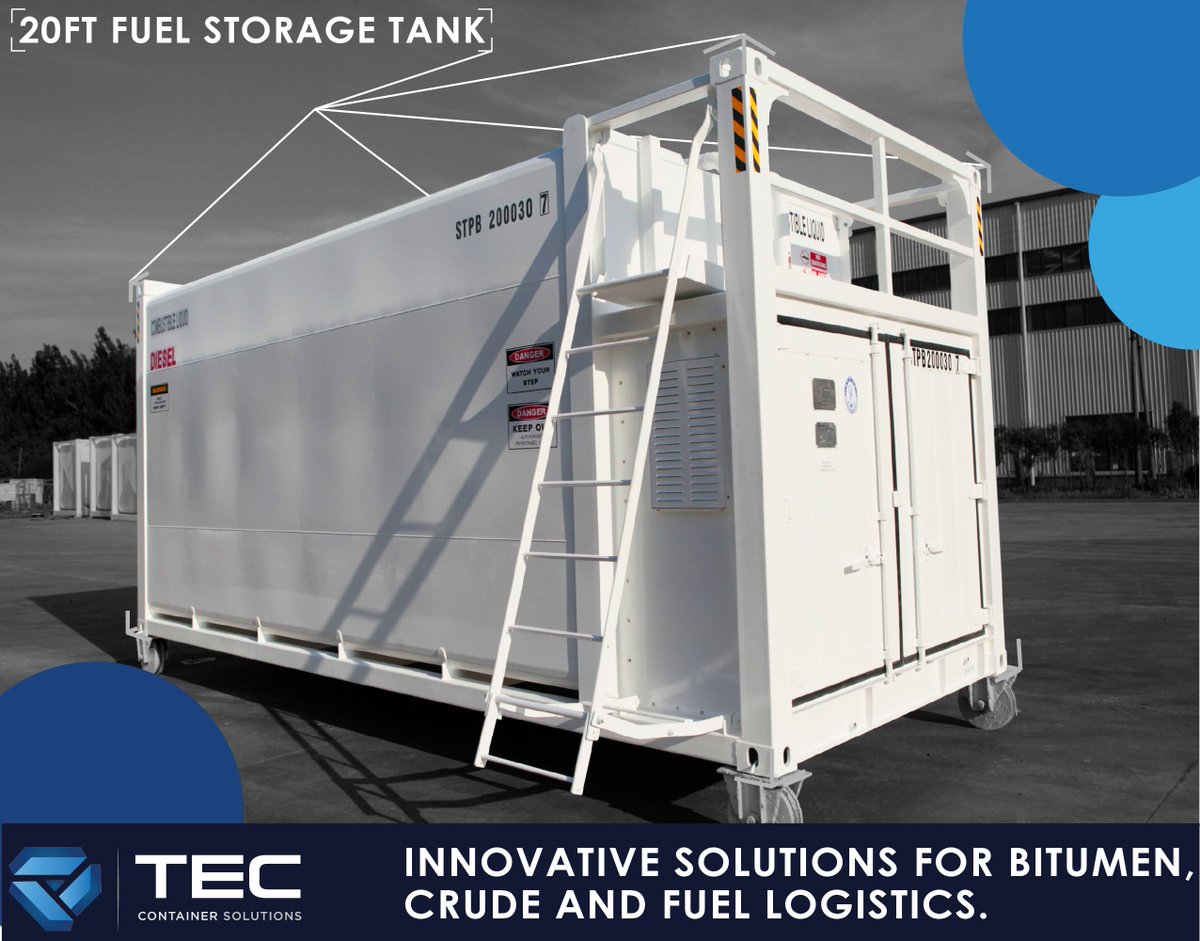 TECContainers's tweet photo. Did you know that TEC also provide a range of container solutions for fuel?
Get in touch via LinkedIn, email, or phone, or visit our website for information about how TEC’s range of fuel containers can streamline your fuel storage or transport needs!
#Diesel #StorageSolutions https://t.co/CEIqWj78Ts