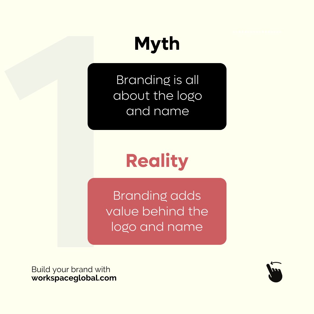 workspaceglobal's tweet photo. There is a lot of misconceptions around what branding is and what it isn't. We are scrutinizing the most common myths so that you can re-orientate your thinking to take your business to the next level. 

#workspace #workspaceglobal #brandingstrategy #brandingmyths #accra #ghana https://t.co/XftptEEG4V