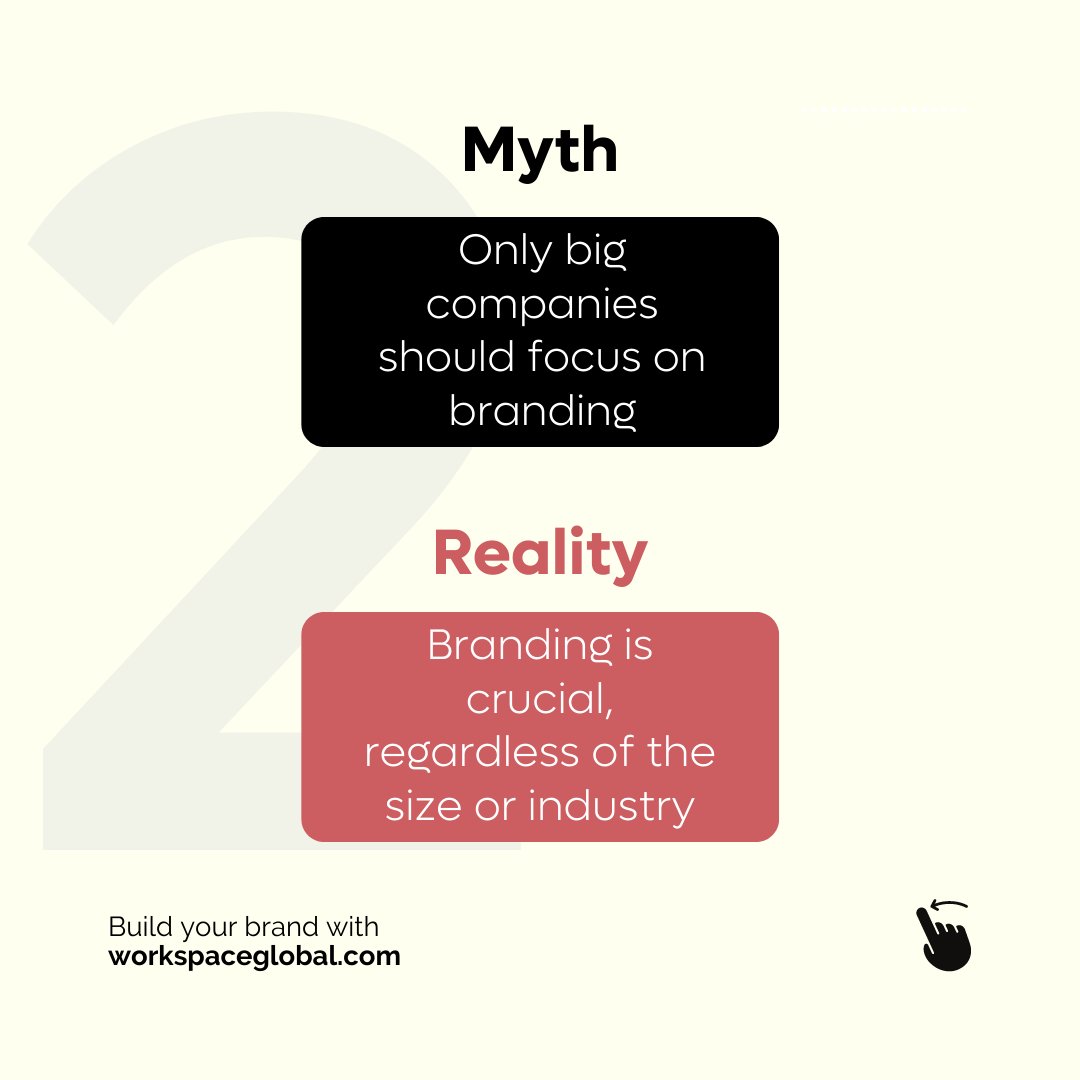 workspaceglobal's tweet photo. There is a lot of misconceptions around what branding is and what it isn't. We are scrutinizing the most common myths so that you can re-orientate your thinking to take your business to the next level. 

#workspace #workspaceglobal #brandingstrategy #brandingmyths #accra #ghana https://t.co/XftptEEG4V