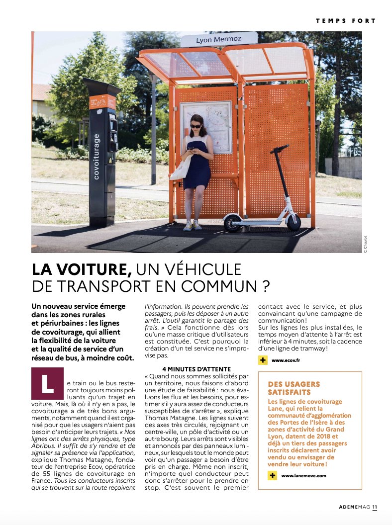 📣"Un nouveau service émerge dans les zones rurales et périurbaines" 

On parle de nos lignes de #covoiturage dans le dossier spécial #mobilité en territoires peu denses de l'#ADEMEMagazine !

A lire p11➡️ bit.ly/3S9xsmj