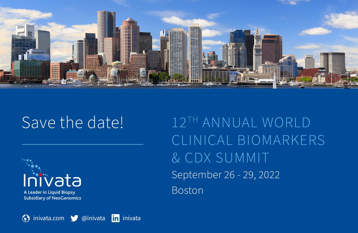 Inivata (@inivata) on Twitter photo We will be attending the 12th Annual World Clinical Biomarkers & CDx Summit, taking place from 26-29 September in Boston. Our colleagues at <a href="/NeoGenomics/">NeoGenomics</a> will also be delivering a #presentation entitled ‘From Bench to Bedside: A CDx Odyssey’. world-cdx.com #event We will be attending the 12th Annual World Clinical Biomarkers & CDx Summit, taking place from 26-29 September in Boston. Our colleagues at <a href="/NeoGenomics/">NeoGenomics</a> will also be delivering a #presentation entitled ‘From Bench to Bedside: A CDx Odyssey’. world-cdx.com #event