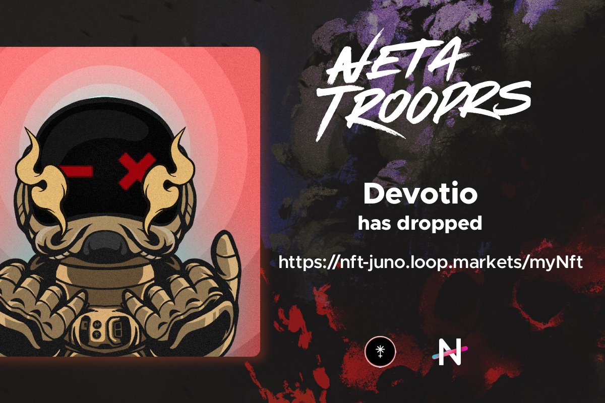 Neta_DAO's tweet photo. Devotio has been dropped
Go here, connect your wallet to view yours: https://t.co/VncatEMvhw
Thank you @loop_finance for taking care of @Neta_DAO so well! https://t.co/aoagTLn5x2