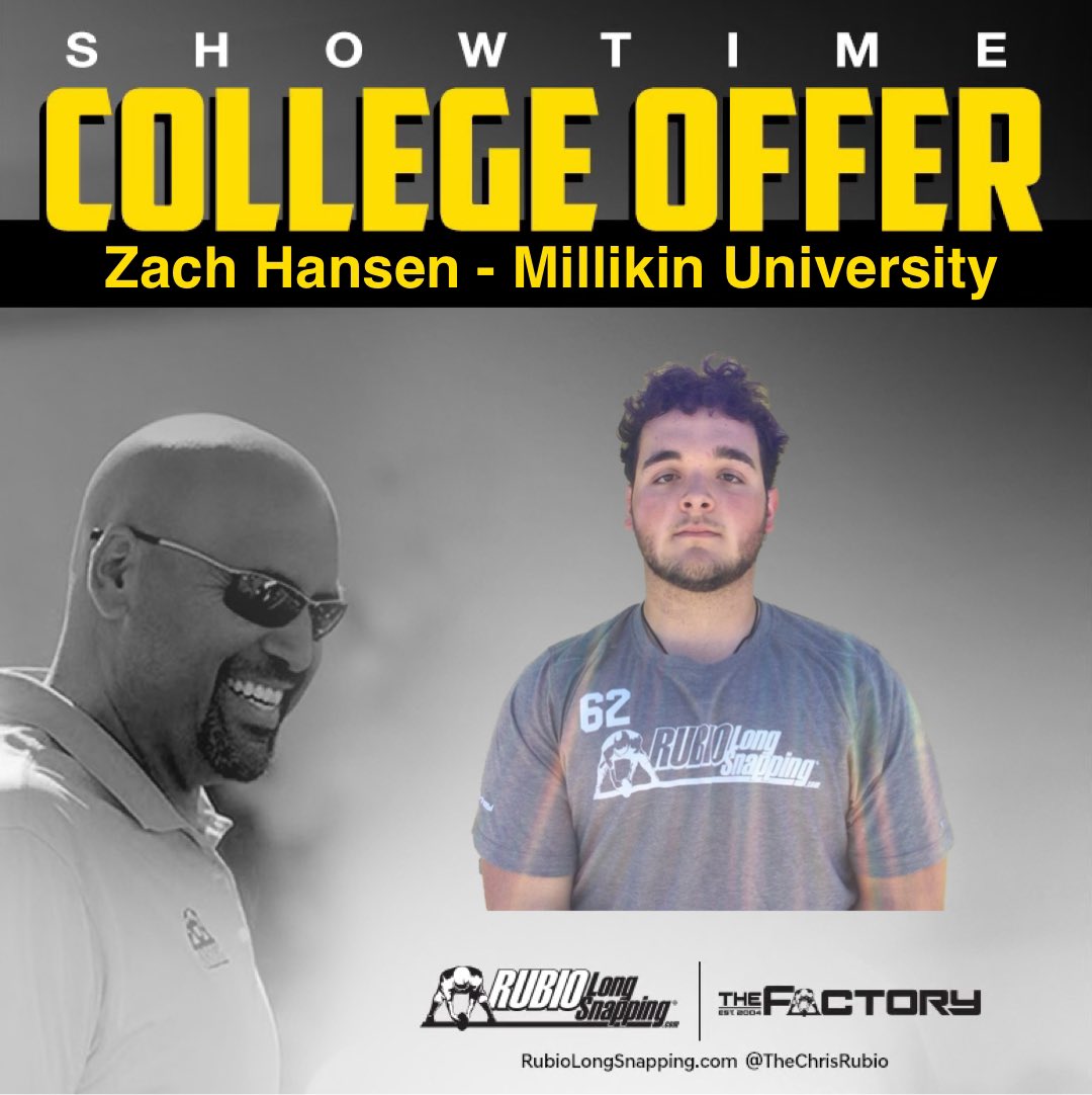 TheChrisRubio's tweet photo. SHOWTIME!!!

Rubio Long Snapper Zach Hansen (IL, 2023) has picked up an offer to Millikin University! #RubioFamily | #TheFactoryJustKeepsOnProducing 

https://t.co/mtNk3CZYhi https://t.co/6TMjs1s1fg