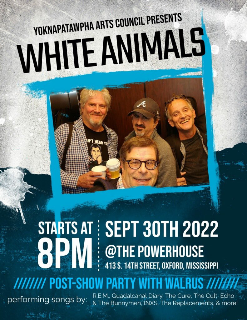 GOYoste's tweet photo. @YACoxfordarts is hosting @TheWhiteAnimals Sept 30 at the Powerhouse. Itโs gonna be great! #theirback #beatkentucky #SEC @RobynTannehill @Lane_Kiffin @JuiceKiffin @omdos https://t.co/qMEI6xGYma