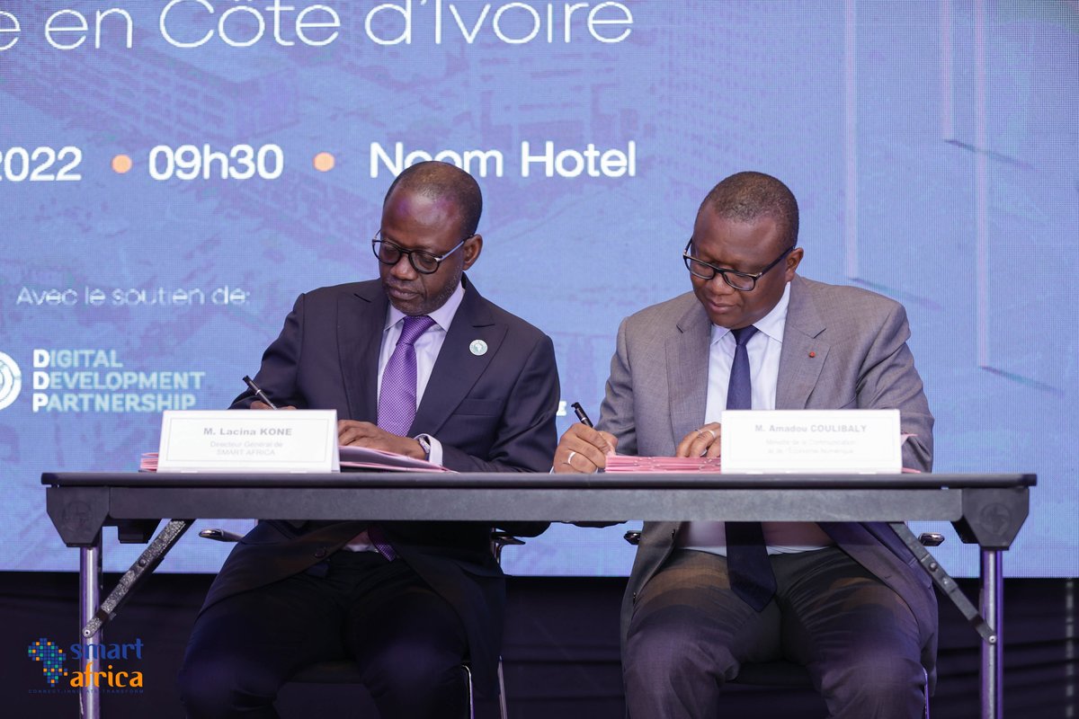 RealSmartAfrica's tweet photo. L'académie numérique de Smart Africa a officiellement été lancée en Côte d'Ivoire aujourd'hui. A cet effet, un protocole d'accord a été signé entre l'Alliance Smart Africa et le Ministère de la Communication et de l'Economie Numérique de Côte d’Ivoire. https://t.co/9ZqieYoG0i