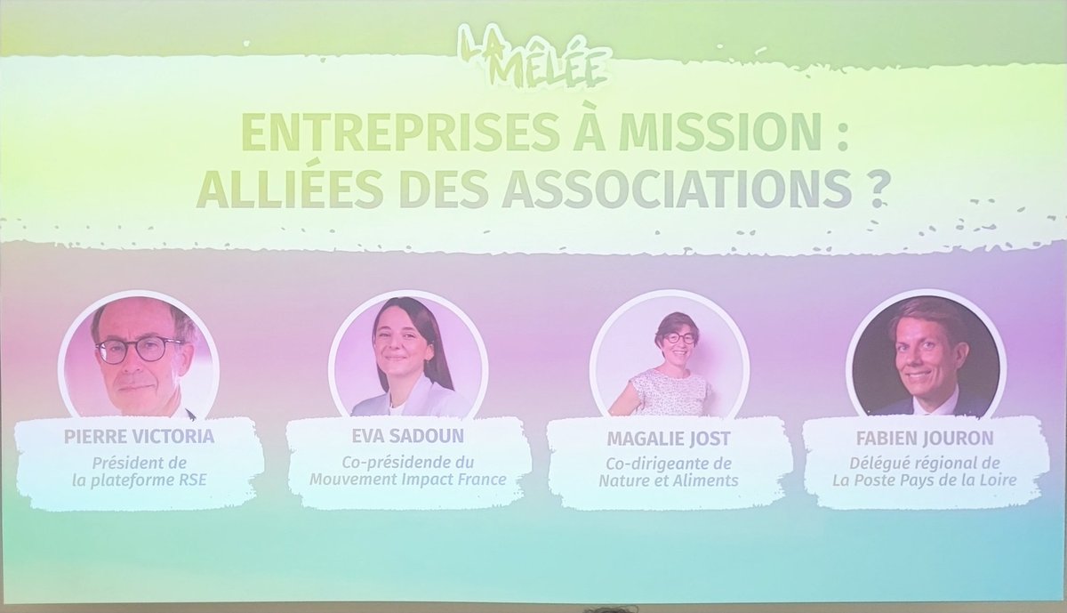 Intervention ce jour #LaMelee sur comment le <a href="/GroupeLaPoste/">La Poste Groupe</a> est devenu une entreprise à mission et tout le travail réalisé sur territoire des Pays de La Loire avec le monde associatif.