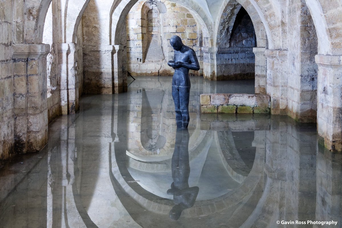 This mysterious life-size statue of a man contemplating the water held in his cupped hands is the work of the celebrated British sculptor Antony Gormley. You can find Sound II, fashioned from lead out of a plaster cast of the artist’s own body, in the Cathedral Crypt.
