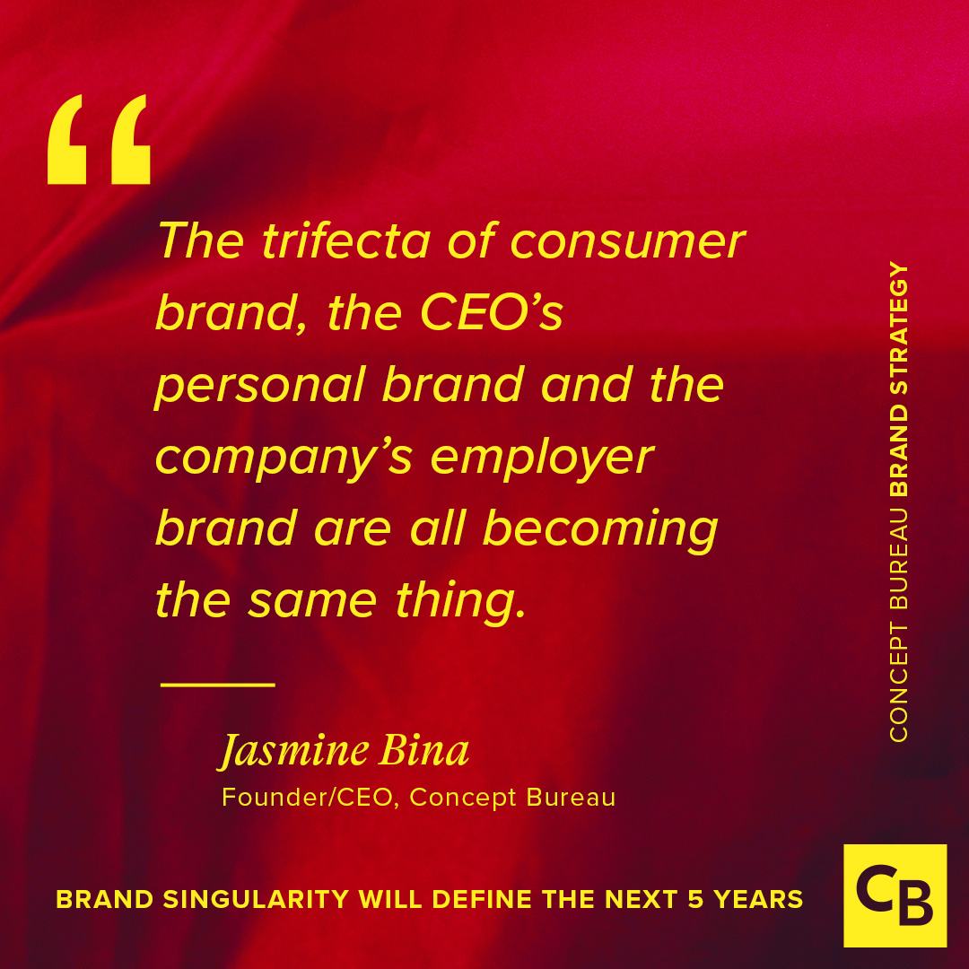 Brand Singularity is here and will define the next 5 years of brand gains. 

Read the full article here: conceptbureau.com/brand-singular…

#brandstrategy #brand #personalbranding #employerbrand