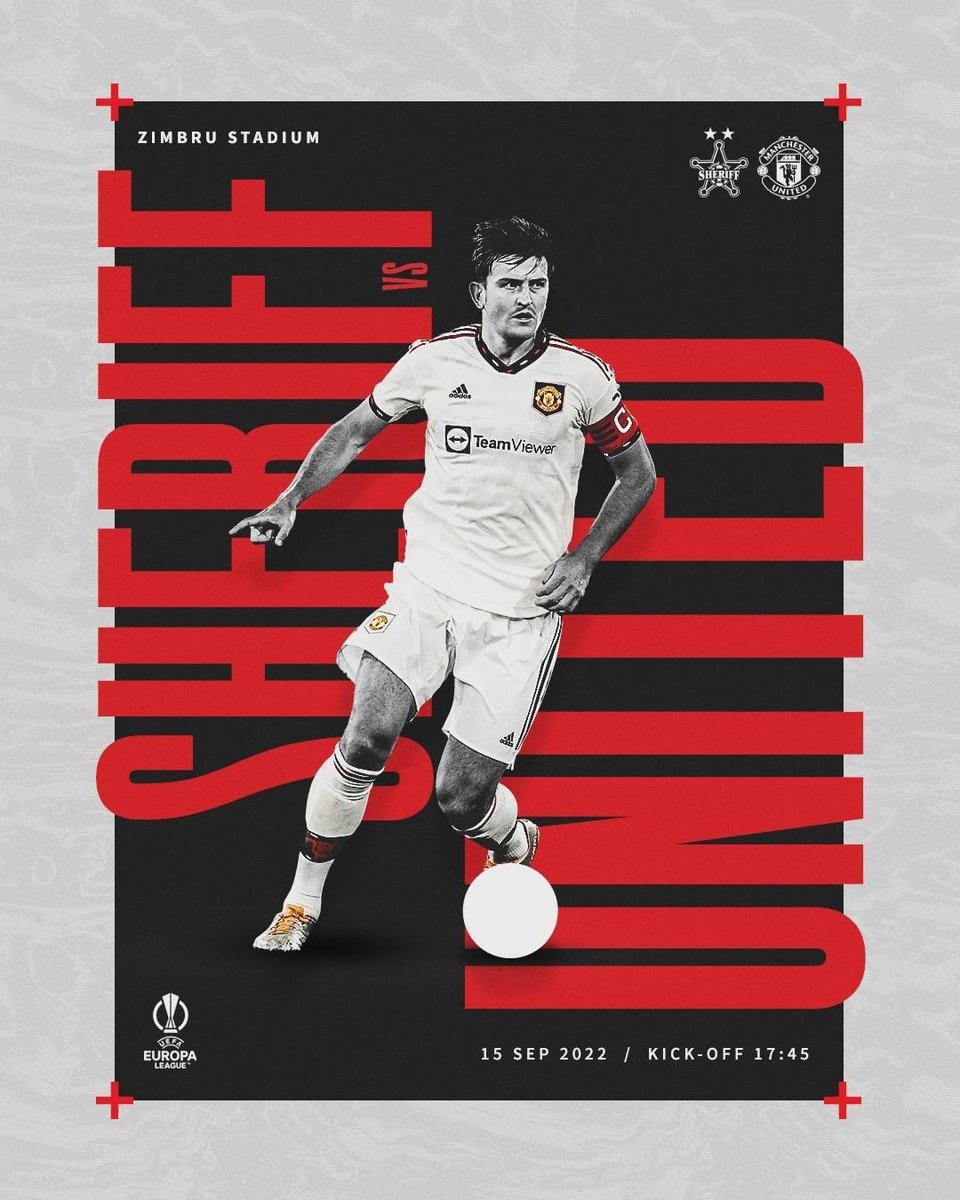 #SheriffTiraspol vs <a href="/ManUtd/">Manchester United</a> 
<a href="/EuropaLeague/">UEFA Europa League</a> 
UEL Group Stage 2
15 September 2022
Zimbru Stadium

#MUFC #MANUTD #MANCHESTERUNITED #UEL