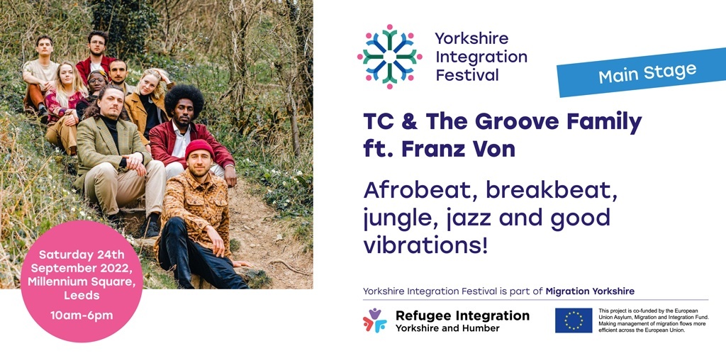 Migration Yorkshire 🧡 (@migrationyorks) on Twitter photo Saturday 24 September at #YIF2022, we are delighted to be joined by <a href="/GrooveTc/">TC & The Groove Family</a> who will be headlining our Main Stage! Join us in Millennium Square, Leeds to enjoy the Yorkshire Integration Festival. #YorkshireAndHumber #Integration Saturday 24 September at #YIF2022, we are delighted to be joined by <a href="/GrooveTc/">TC & The Groove Family</a> who will be headlining our Main Stage! Join us in Millennium Square, Leeds to enjoy the Yorkshire Integration Festival. #YorkshireAndHumber #Integration