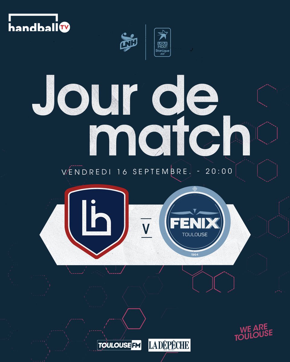 FENIX_HB's tweet photo. 𝐉𝐨𝐮𝐫 𝐝𝐞 𝐦𝐚𝐭𝐜𝐡 ⚔
🆚 Limoges
🕑 20H00
📍 Limoges
🏆 LNH - Ligue Nationale de Handball #CHAP2
🖥 https://t.co/ebhtw0N2J7
👍 Un like = Un soutien pour le FENIX
#WEARETOULOUSE https://t.co/0f8kKakNvo